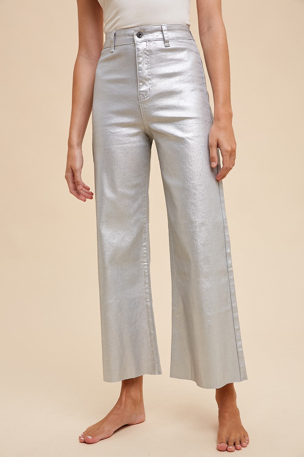 WIDE LEG SILVER DENIM