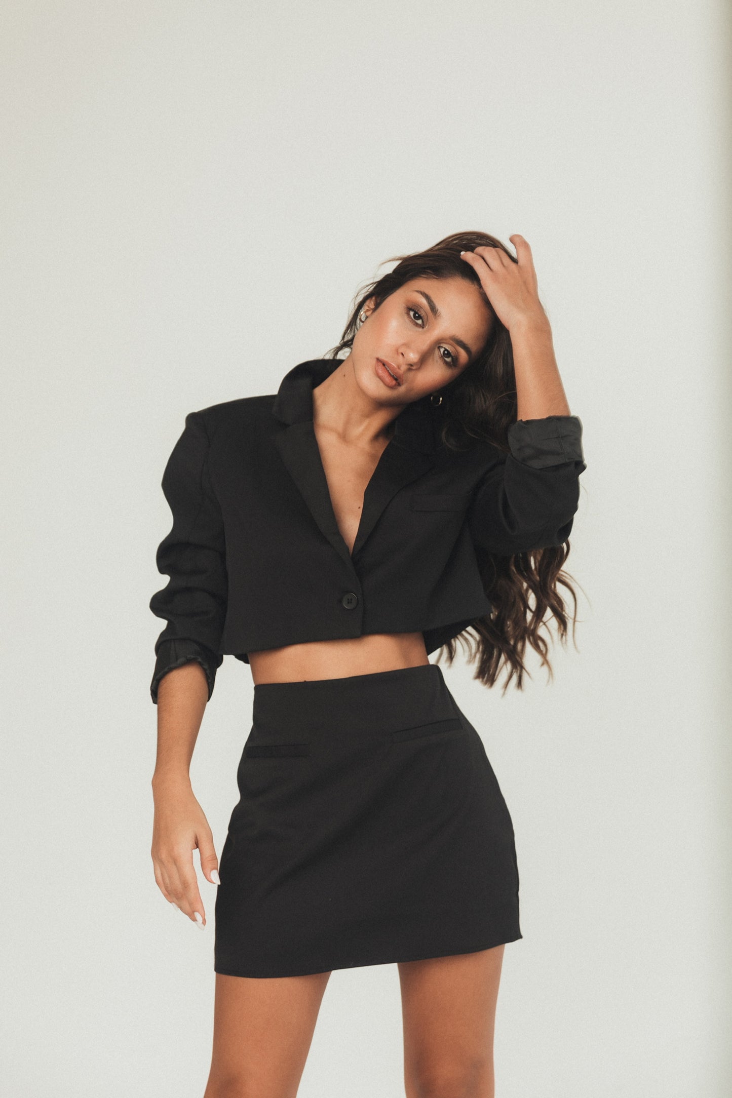 BLACK SKIRT & BLAZER SET