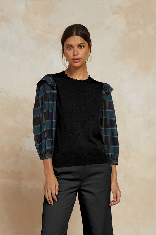 SCALLOP BLUE SWEATER