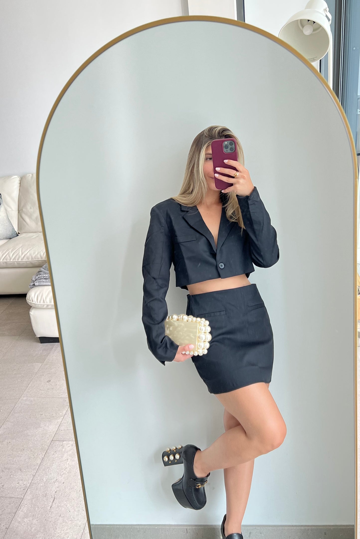 BLACK SKIRT & BLAZER SET