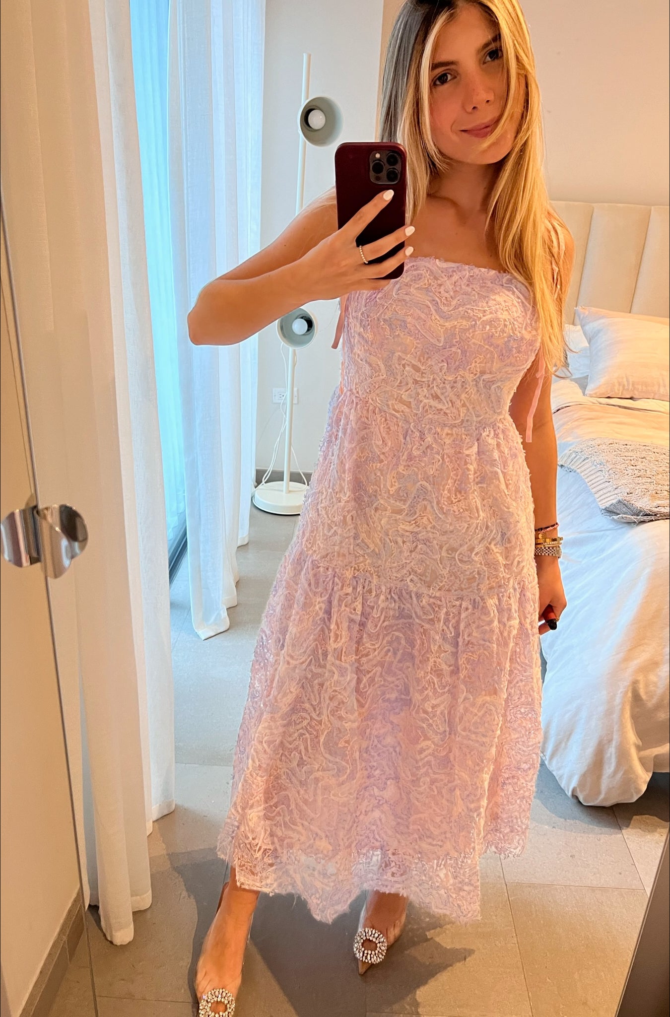 PINK & BLUE MIDI DRESS